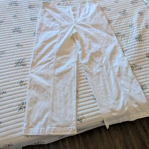 Universal Thread Wide Leg White Linen-Blend Pants